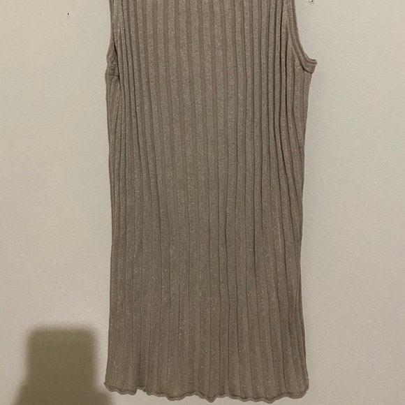 LAST CHANCE - Magaschoni Sleeveless Ribbed Shimmery Shirt Tank S - Picture 4 of 5